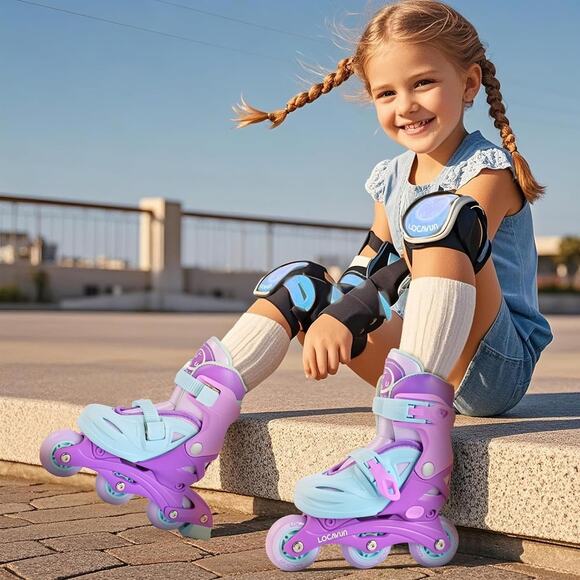 Inline Skates for Girls and Kids, Roller Skates Blades with 4 Size Adjustable... - Picture 5 of 6